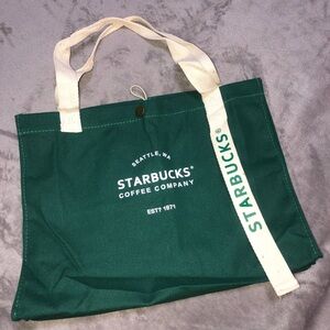 Starbucks green canvas tote/ shoulder bag